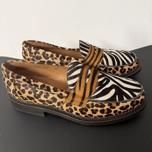 Blackstock & Weber The Ellis Penny Loafer Animal Print Haircalf Men’s 13 Leopard